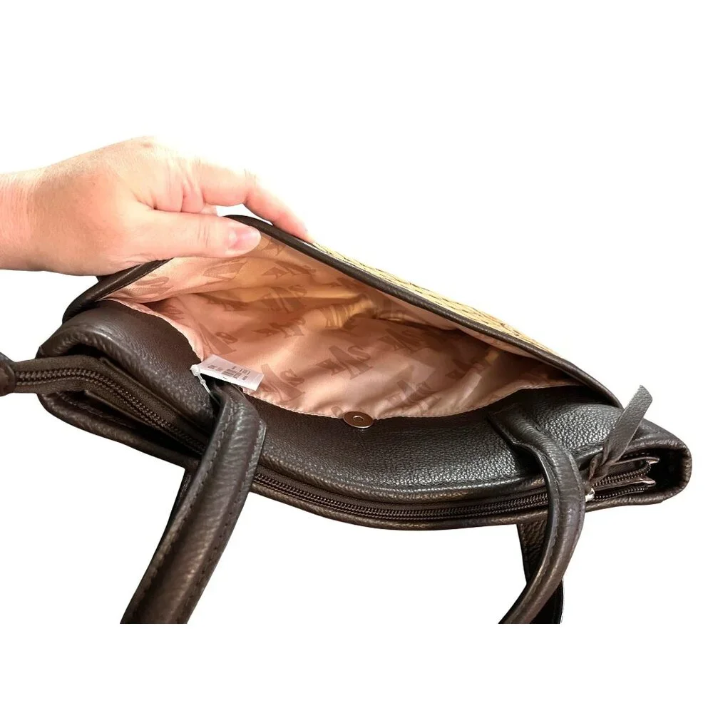 SVK Western Tooled Leather Shoulder Handbag With Unique Textured Design - Picture 3 of 5